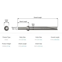 Ajax Bushing Splitter Air Hammer Chisel .401 Shank A906