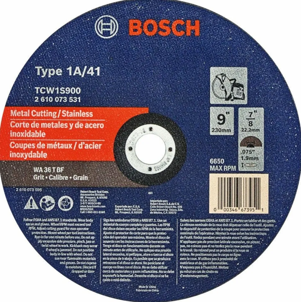 Bosch Power Tools 9" Type 1a/41 Abrasive Wheel TCW1S900