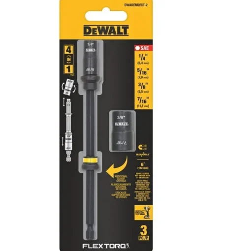 DeWalt FLEXTORQ 6" 4-in-1 Double Ended SAE Nut Drivers DWADENDEXT-2