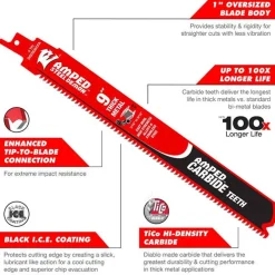 Freud Diablo 9" 8 TPI Steel Demon Amped Carbide Blades for Thick Metal Cutting DS0908CFA