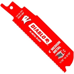 Freud Diablo 4" Bi-Metal Recip Blade for Medium Metal Cutting (3/32" to 5/16") (5-Pack) DS0414BF5