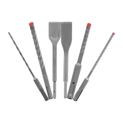Freud Diablo 6 Piece SDS-PLUS Rebar Demon™ 4-Cutter Full Carbide Head Hammer Drill Bit & Chisel Set (6-Piece) DMAPL9930-S6