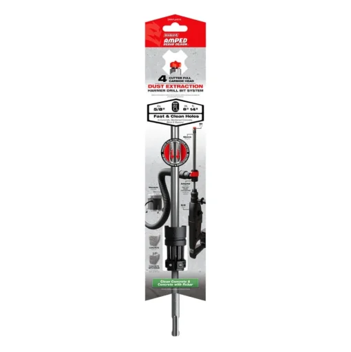 Freud Diablo AMPED Rebar Demon 5/8" x 8" x 14" SDS-Plus 4-Cutter Full Carbide Head Dust Extraction Hammer Drill Bit DMAPLA4510