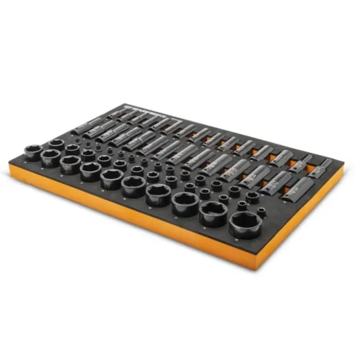 Gearwrench 66 Piece 1/4", 3/8", 1/2" Drive 6 Point Metric Impact Socket Set w/ Foam Storage Tray GWMSISKMM