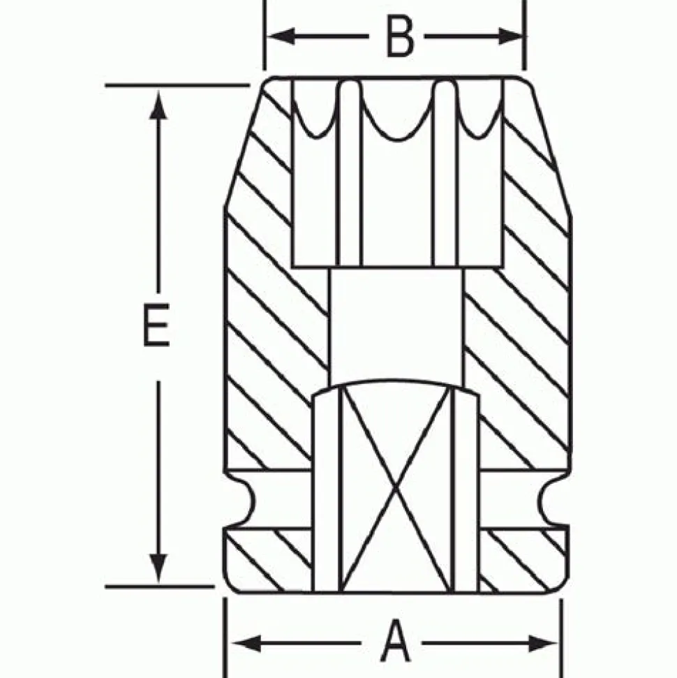 Grey Pneumatic 3/8" Drive x E8 Star Standard Impact Socket 1108ET