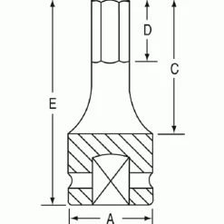 Grey Pneumatic 1/2" Drive x 12mm Standard Length 2912M