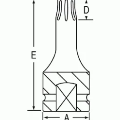 Grey Pneumatic 3/8" Drive x T40 Star 6 Length Impact Socket 11406T