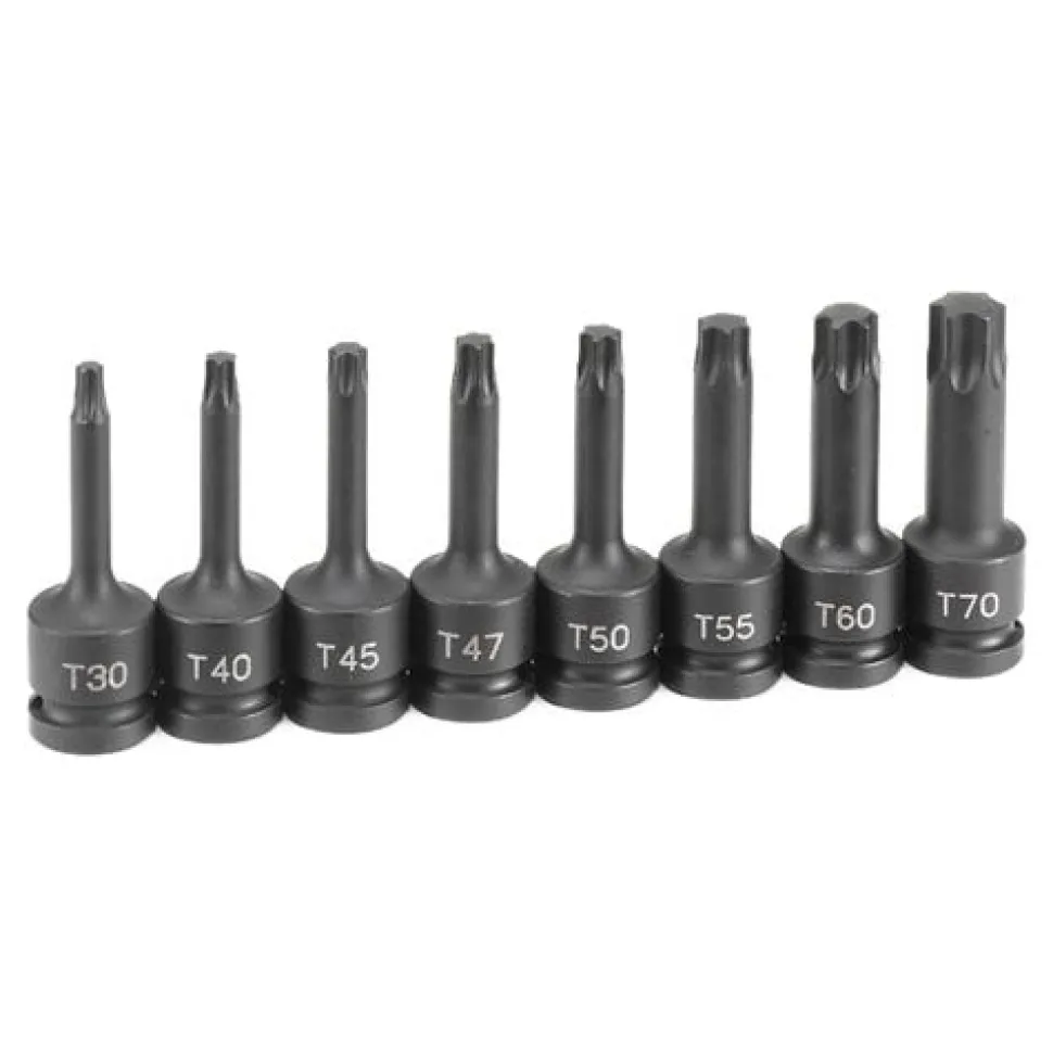 Grey Pneumatic 8 Piece 1/2" Drive Star Standard Length Impact Socket Set 1300T