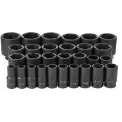 Grey Pneumatic 29 Piece 3/4" Drive SAE 6 Point Deep Impact Socket Set 8029D