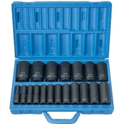 Grey Pneumatic 19 Piece 1/2" Drive Deep Length Impact Set (SAE) 1319D