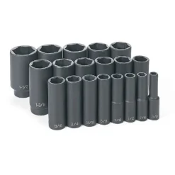 Grey Pneumatic 19 Piece 1/2" Drive Deep Length Impact Set (SAE) 1319D