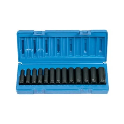 Grey Pneumatic Sockets 3/8" Drive Deep Length Impact Set 1213MD