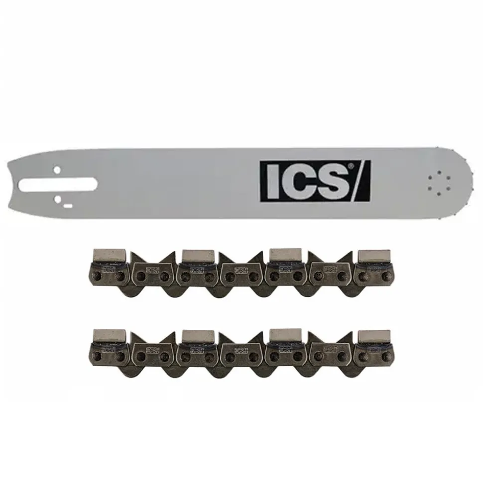 ICS 14" TWINMAX Replacement Guidebar for 680GC Concrete Chainsaw w/ (2) 14" FORCE3 Premium Diamond Chain 635697 & 584302