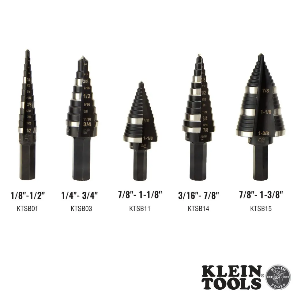 Klein Step 3/16" to 7/8" Drill Bit #14 Double-Fluted KTSB14