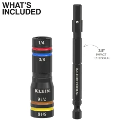 Klein Tools Quad-4 Deep-Well Heavy-Duty Impact Flip Socket, SAE 651QS
