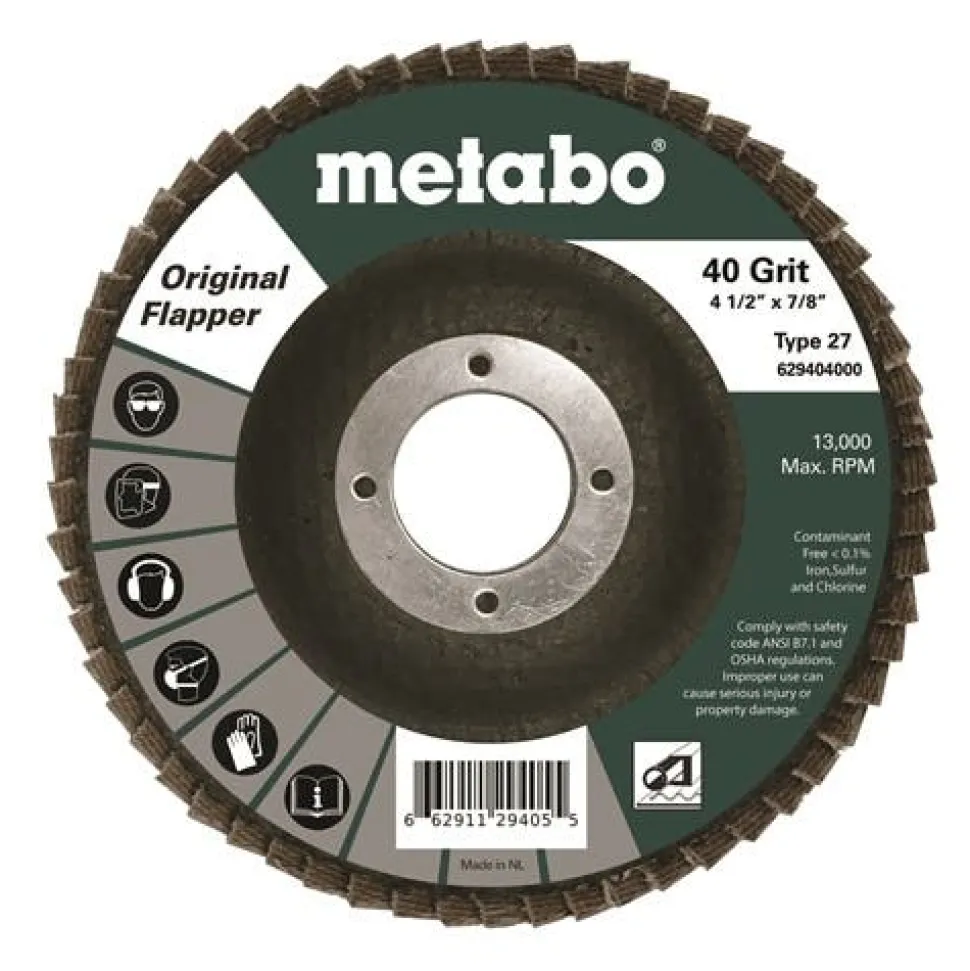 Metabo 4.5" Original Flap Disc 80 Grit Type 27 629469000