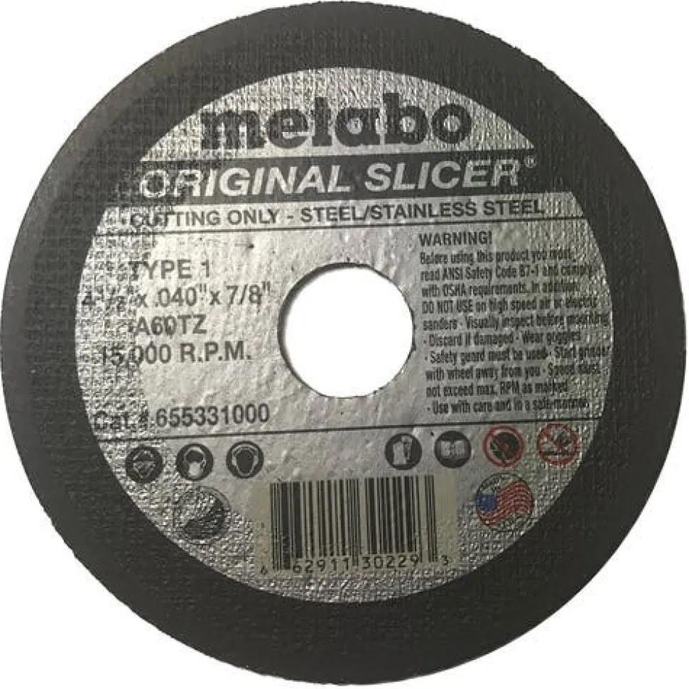 Metabo Type 1 Original Slicer A60TZ 4-1/2" x .04" x 7/8" Cutting Wheel 655331000