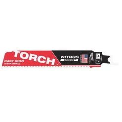 Milwaukee 6" 7 TPI NITRUS Carbide CAST IRON Torch Sawzall Blade (Each) 48-00-5261