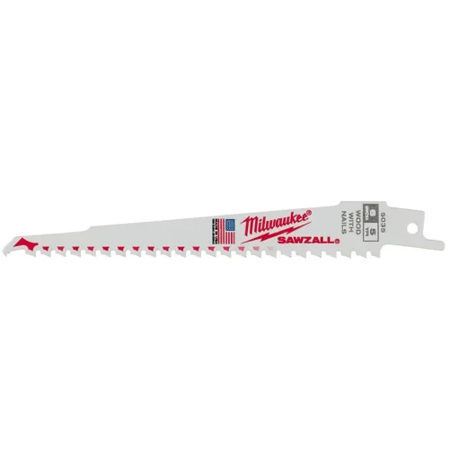 Milwaukee 6" 5 TPI SAWZALL Blades 5PK 48-00-5035
