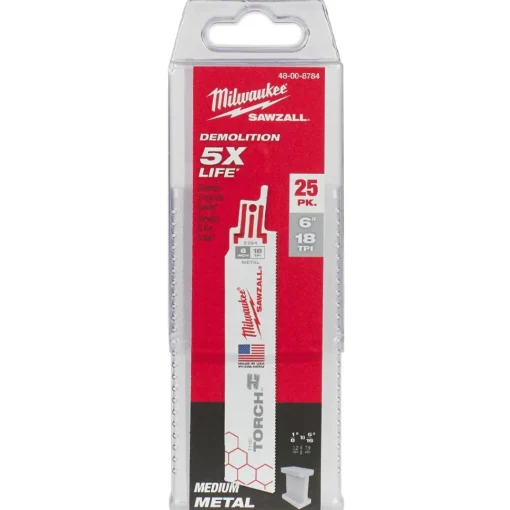 Milwaukee 6" 18 TPI Torch Sawzall Blades (25 Pack) 48-00-8784