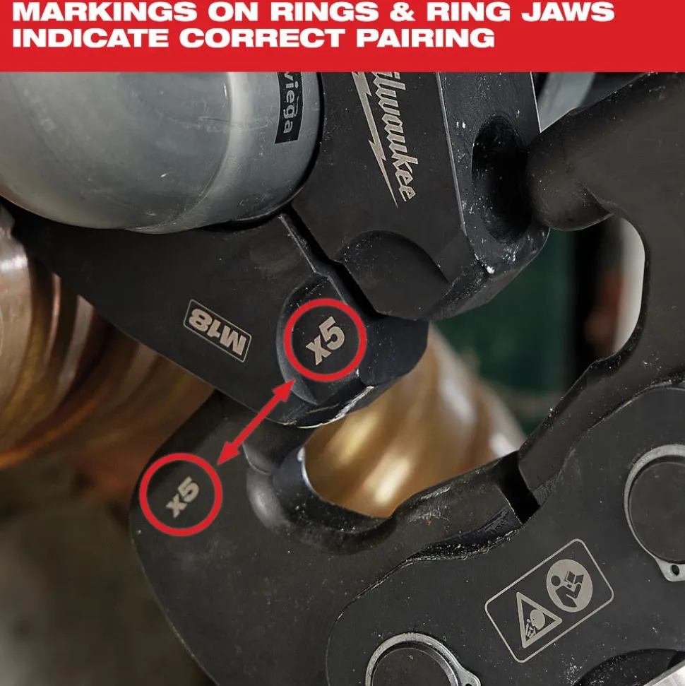 Milwaukee 1-1/4" IPS-P Black Pipe Pivoting Press Ring for M18 FORCE LOGIC Press Tools 49-16-2653BX