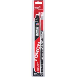 Milwaukee 9" NITRUS Carbide CAST IRON Torch Sawzall Blade (5 Pack) 48-00-5562