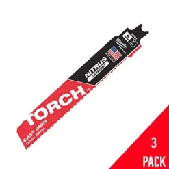 Milwaukee 6" NITRUS Carbide CAST IRON Torch Sawzall Blade (3 Pack) 48-00-5361