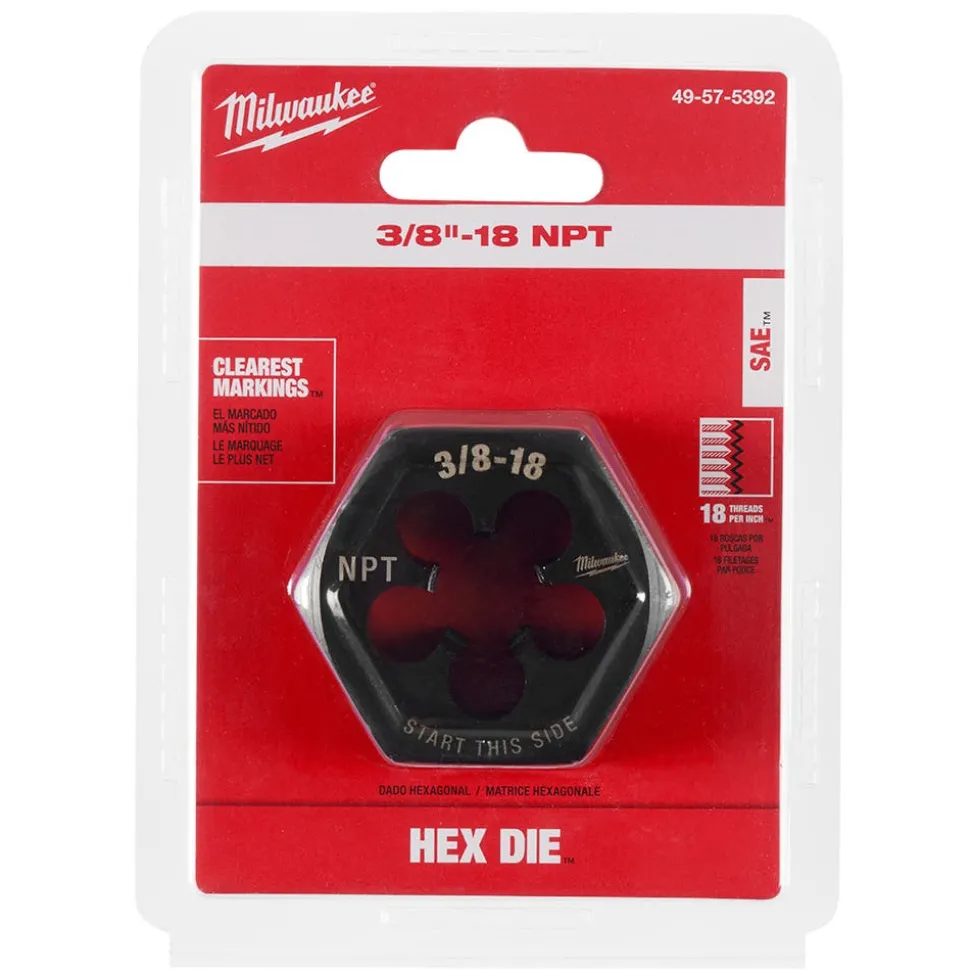 Milwaukee 3/8"-18 NPT 2-1/6" Hex Threading Die 49-57-5392