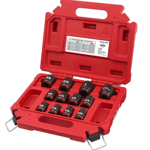 Milwaukee 12 Piece Shockwave Impact Duty 1/2" Drive SAE Standard 6 Point Socket Set 49-66-7010