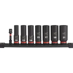Milwaukee 8 Piece Shockwave Impact Duty 3/8" Drive Metric Deep 6 Point Socket Set 49-66-7021