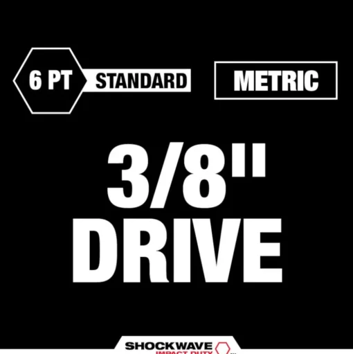 Milwaukee 6 Piece SHOCKWAVE Impact Duty 3/8" Drive Metric Standard Socket Set 49-66-7036