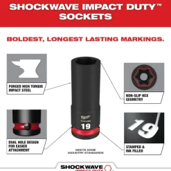 Milwaukee 6 Piece SHOCKWAVE Impact Duty 3/8
