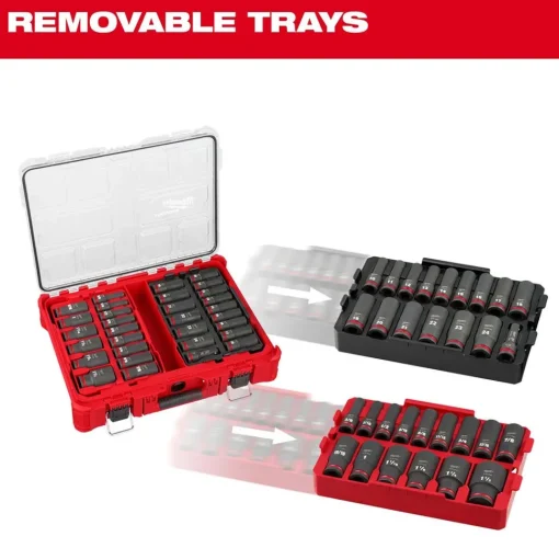 Milwaukee 31 Piece SHOCKWAVE Impact Duty 1/2" Drive Metric & SAE PACKOUT Deep Socket Set 49-66-6806
