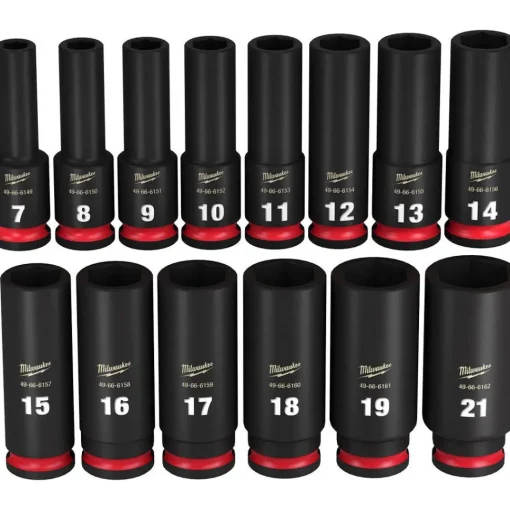 Milwaukee 14 Piece Shockwave Impact Duty 3/8" Drive Metric Deep 6 Point Socket Set 49-66-7008