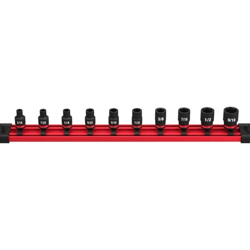 Milwaukee 10 Piece Shockwave Impact Duty 1/4" Drive SAE Standard Socket Set 49-66-7000