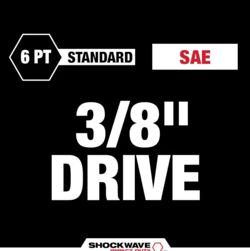 Milwaukee 6 Piece SHOCKWAVE Impact Duty 3/8" Drive SAE Standard Socket Set 49-66-7035