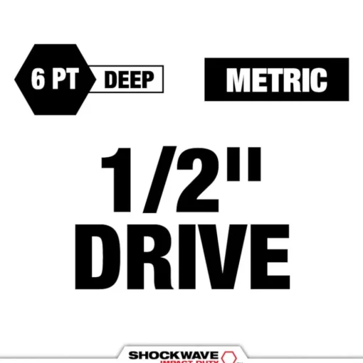 Milwaukee 9 Piece SHOCKWAVE Impact Duty 1/2" Drive Metric Deep 6 Point Socket Set 49-66-7032