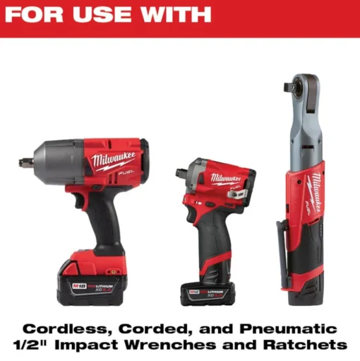Milwaukee 9 Piece SHOCKWAVE Impact Duty 1/2" Drive Metric Deep 6 Point Socket Set 49-66-7032