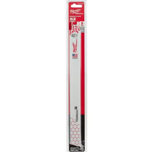 Milwaukee 12" Sawzall Blades 18 TPI Torch (5 Pack) 48-00-5789