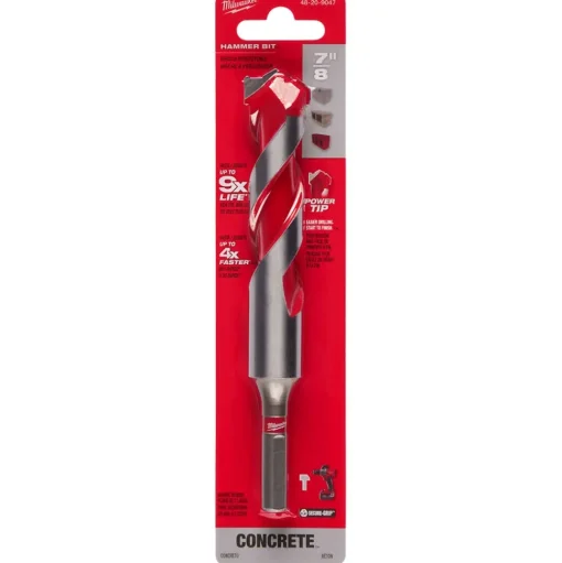 Milwaukee 7/8" x 4" x 6" Carbide Hammer Drill Bit with POWER TIP 48-20-9047