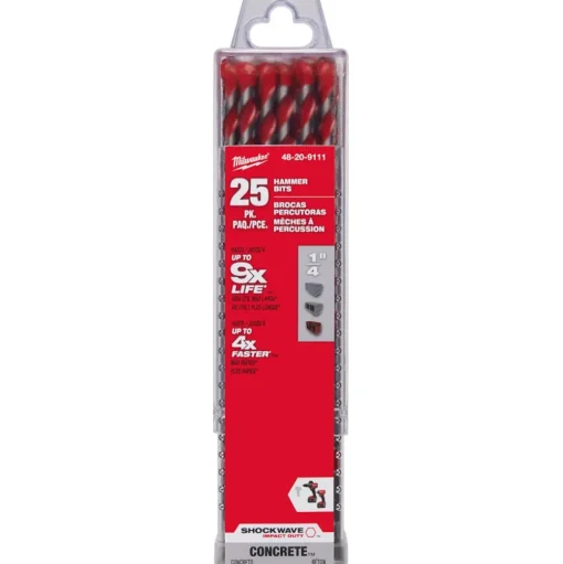 Milwaukee 1/4" x 4" x 6" SHOCKWAVE Impact Duty Carbide Hammer Drill Bit 48-20-9111