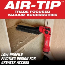 Milwaukee AIR-TIP Low-Profile Pivoting Brush Tool Vacuum Attachment 49-90-2027