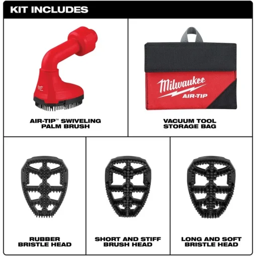 Milwaukee AIR-TIP Swiveling Palm Brush Vacuum Attachment 49-90-2020