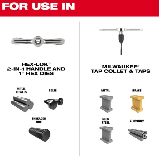 Milwaukee Hex-LOK 2-in-1 Tap and Die Threading Handle? & Tap Collet 49-57-5003