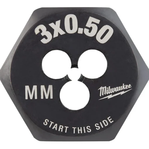 Milwaukee M3-0.50 mm 1-Inch Hex Threading Die 49-57-5311