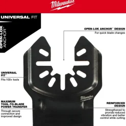 Milwaukee NITRUS CARBIDE Extreme Metal Universal Fit OPEN-LOK Multi-Tool Blade 1PK 49-25-1561
