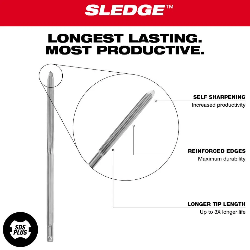 Milwaukee SDS PLUS SLEDGE 10" Bull Point Chisel 48-62-6050