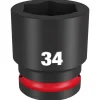 Milwaukee Shockwave Impact Duty 3/4" Drive 34mm Standard 6 Point Socket 49-66-6372