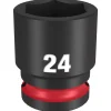 Milwaukee Shockwave Impact Duty 1/2" Drive 24mm Standard 6 Point Socket 49-66-6256