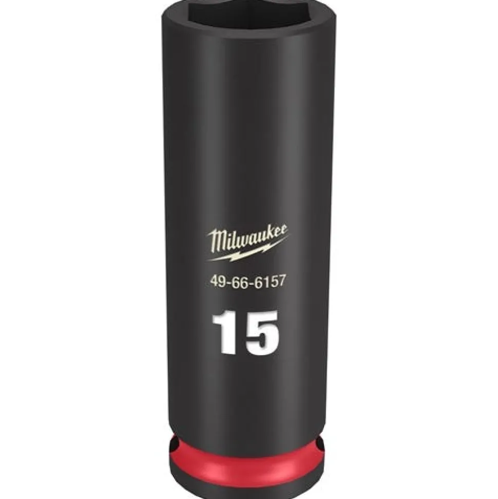 Milwaukee Shockwave Impact Duty 3/8'' Drive 15mm Deep 6 Point Socket 49-66-6157